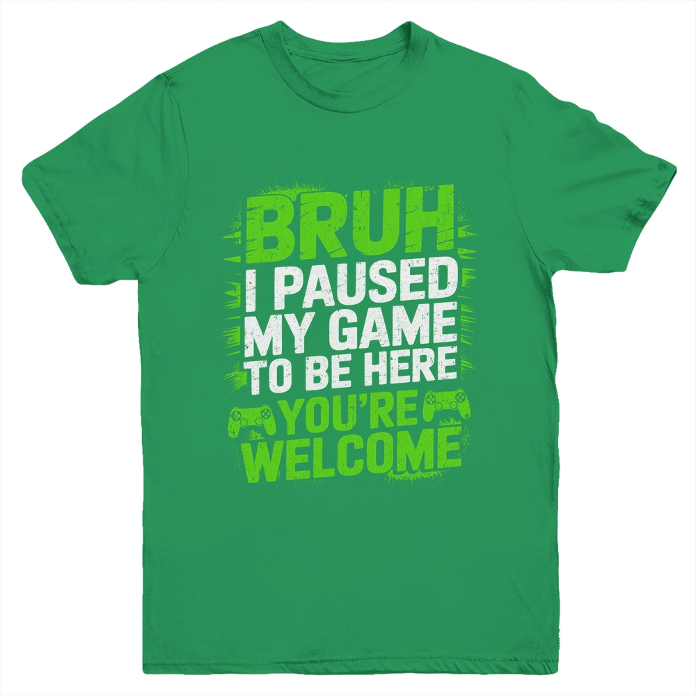Funny Video Gamer Bruh I Paused My Game Teen Boys Gaming Youth Shirt | teecentury