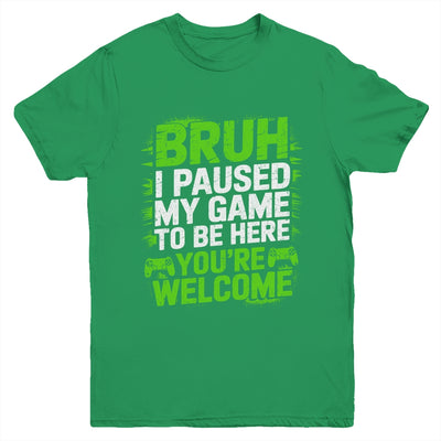 Funny Video Gamer Bruh I Paused My Game Teen Boys Gaming Youth Shirt | teecentury