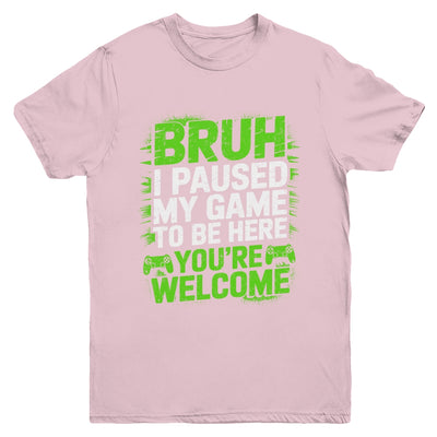 Funny Video Gamer Bruh I Paused My Game Teen Boys Gaming Youth Shirt | teecentury