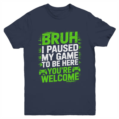 Funny Video Gamer Bruh I Paused My Game Teen Boys Gaming Youth Shirt | teecentury