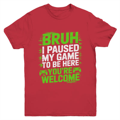 Funny Video Gamer Bruh I Paused My Game Teen Boys Gaming Youth Shirt | teecentury