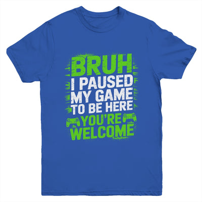 Funny Video Gamer Bruh I Paused My Game Teen Boys Gaming Youth Shirt | teecentury