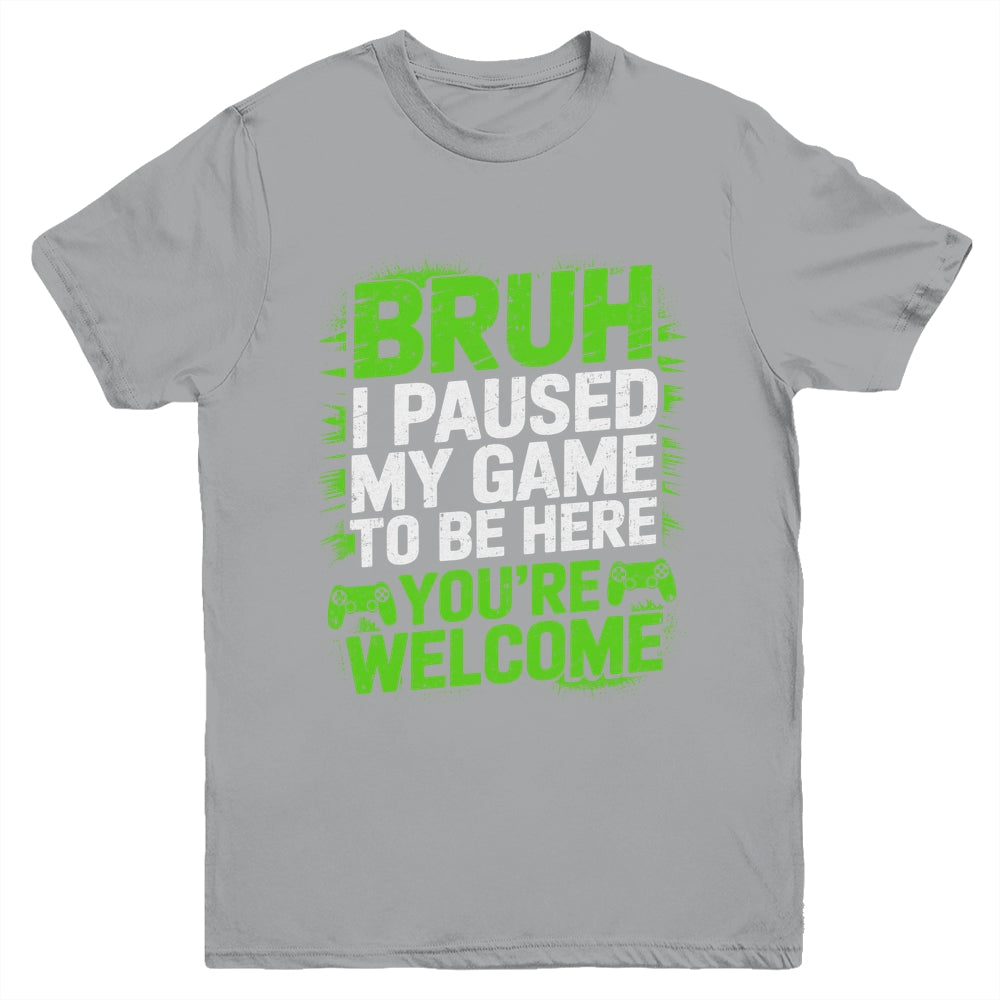 Funny Video Gamer Bruh I Paused My Game Teen Boys Gaming Youth Shirt | teecentury
