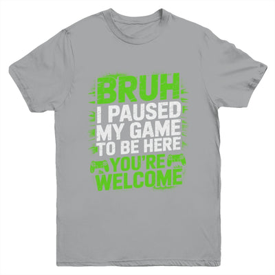 Funny Video Gamer Bruh I Paused My Game Teen Boys Gaming Youth Shirt | teecentury