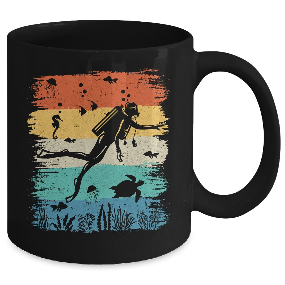 Funny Vintage Design Scuba Diving Dive Diver For Men Women Mug | teecentury