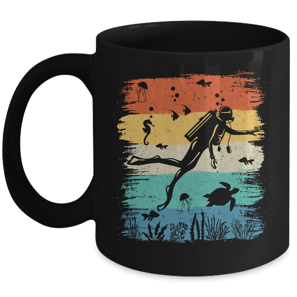Funny Vintage Design Scuba Diving Dive Diver For Men Women Mug | teecentury