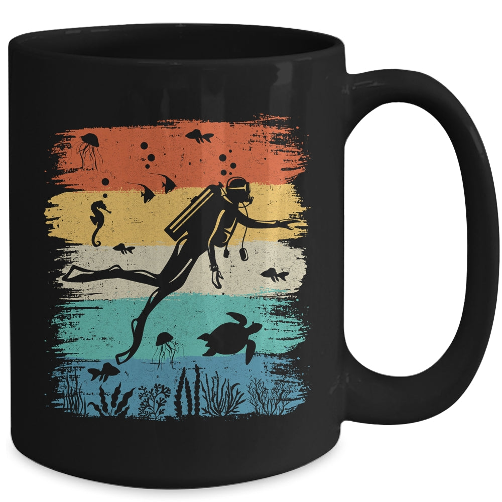 Funny Vintage Design Scuba Diving Dive Diver For Men Women Mug | teecentury