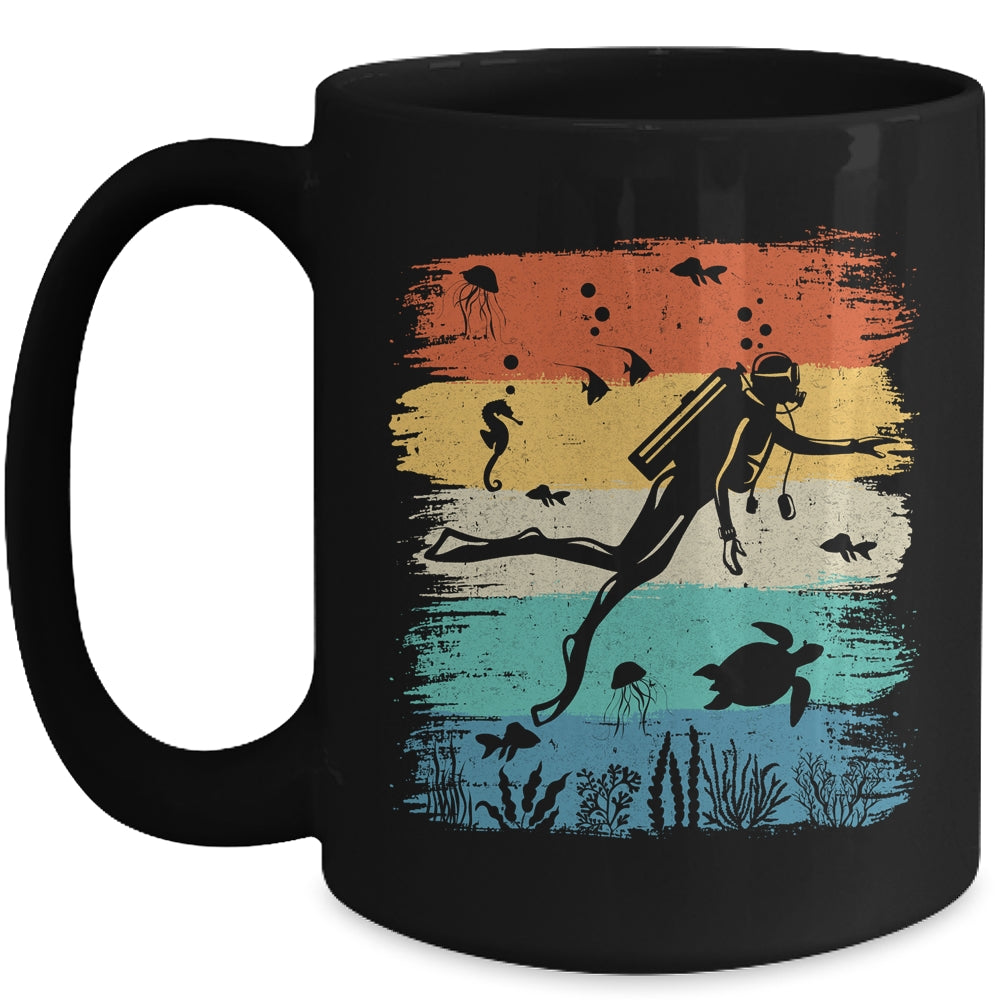 Funny Vintage Design Scuba Diving Dive Diver For Men Women Mug | teecentury