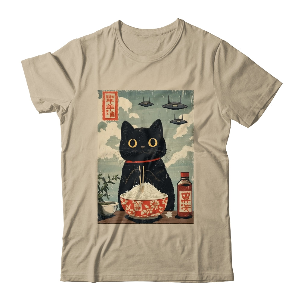 Funny Vintage Japanese Cute Cat UFOs Alien Men Women Kids Shirt & Tank Top | teecentury