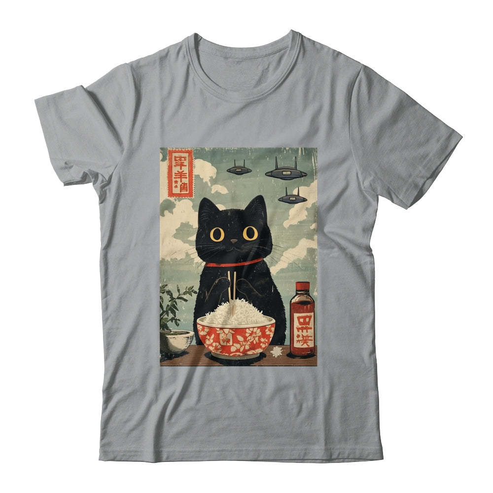 Funny Vintage Japanese Cute Cat UFOs Alien Men Women Kids Shirt & Tank Top | teecentury