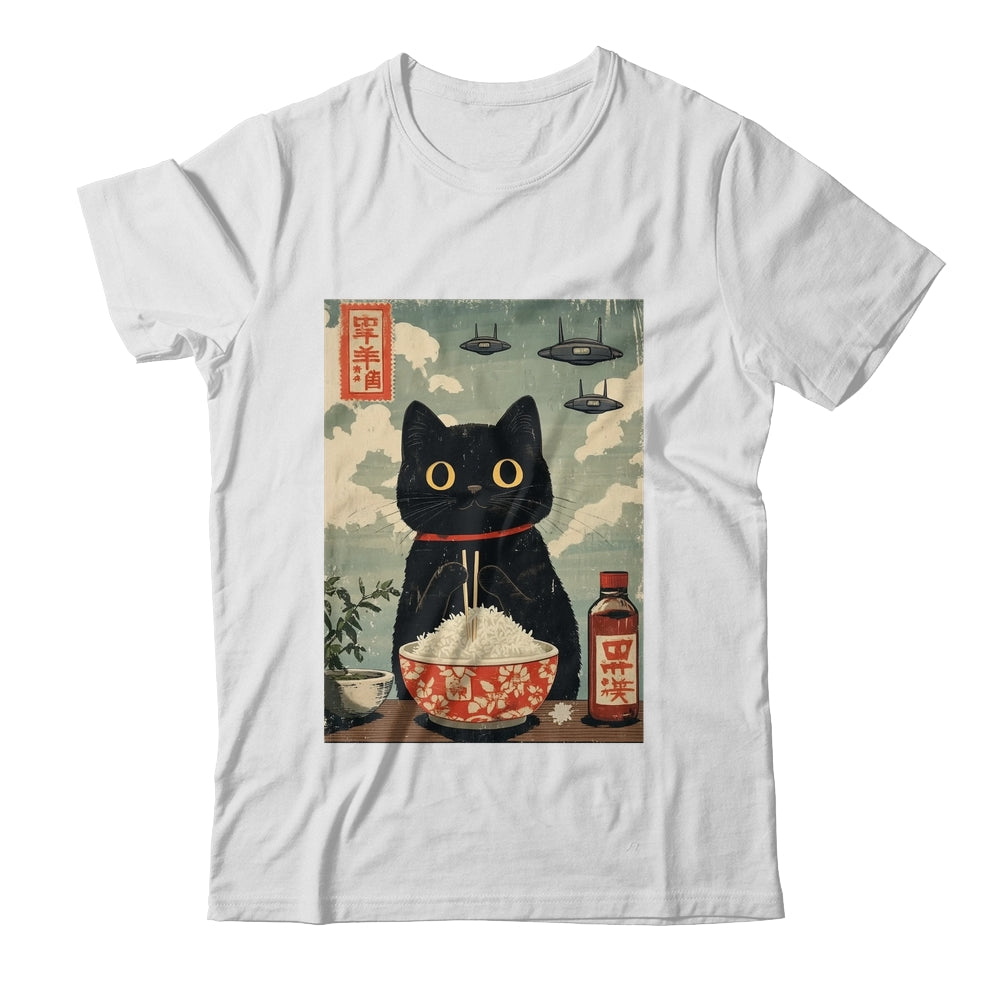 Funny Vintage Japanese Cute Cat UFOs Alien Men Women Kids Shirt & Tank Top | teecentury