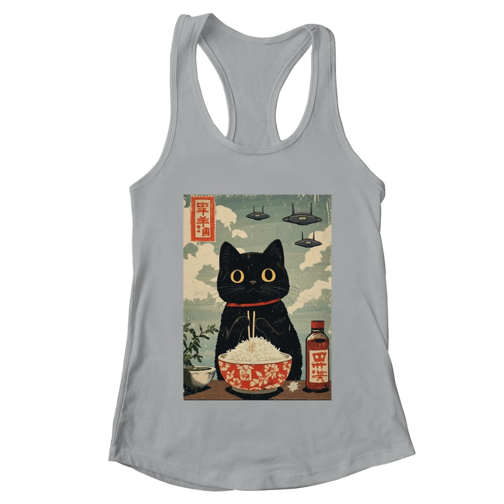 Funny Vintage Japanese Cute Cat UFOs Alien Men Women Kids Shirt & Tank Top | teecentury