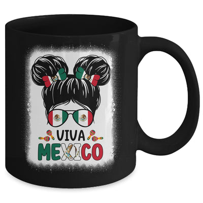 Funny Viva Mexico Mexican Independence Messy Bun Hair Kids Mug | teecentury