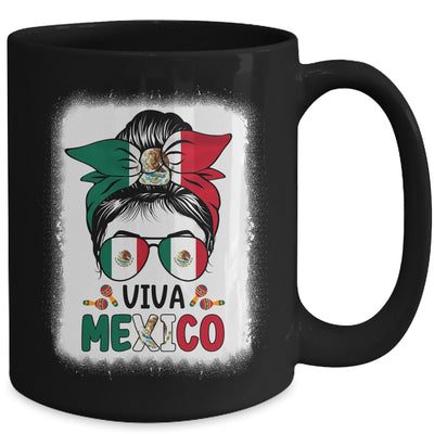 Funny Viva Mexico Mexican Independence Messy Bun Hair Mug | teecentury