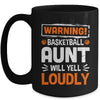 Funny Volleyball Aunt Warning Volleyball Will Yell Loudly Mug | teecentury