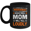 Funny Volleyball Mom Warning Volleyball Mom Will Yell Loudly Mug | teecentury