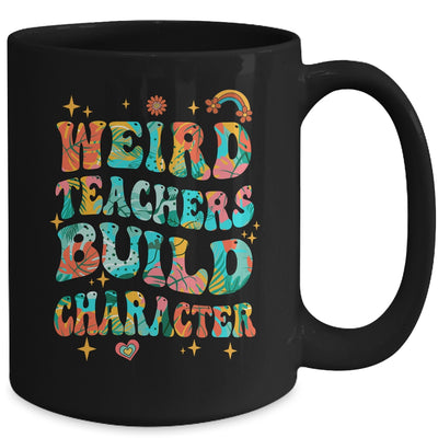 Funny Weird Teachers Build Character Quote Groovy Vintage Mug | teecentury