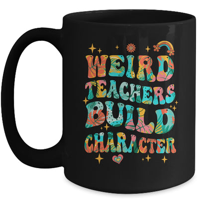 Funny Weird Teachers Build Character Quote Groovy Vintage Mug | teecentury