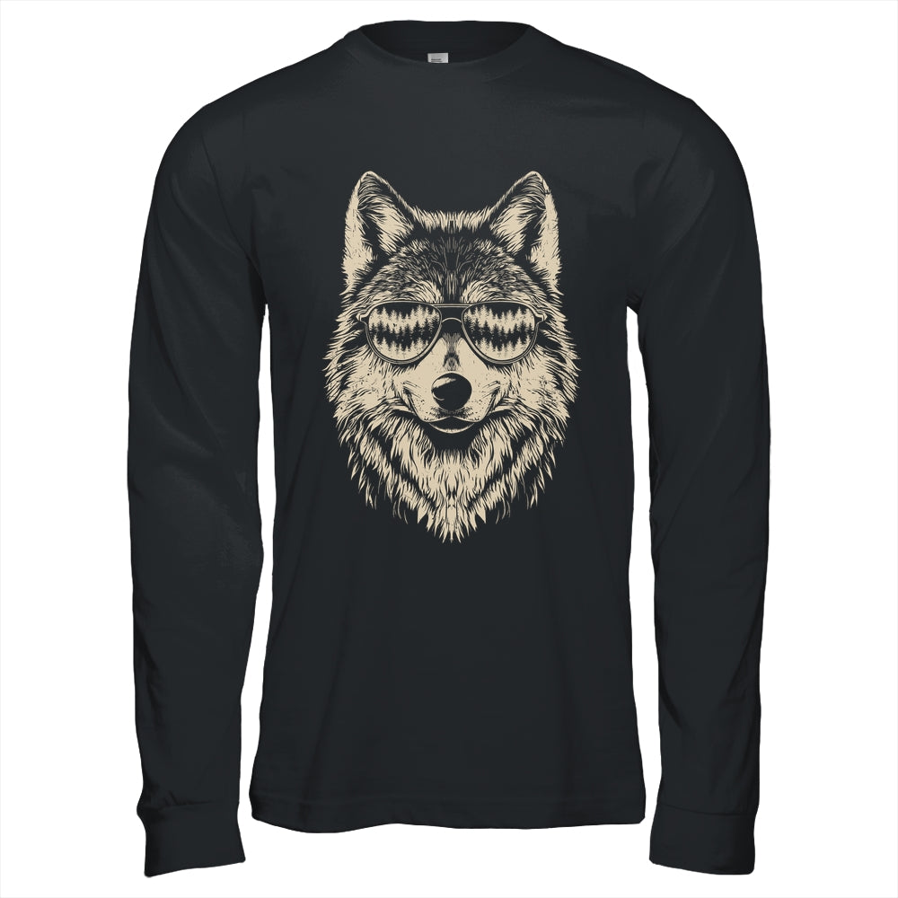 Funny Wolf Cool Rock And Roll Graphic Sunglasses Shirt & Hoodie | teecentury
