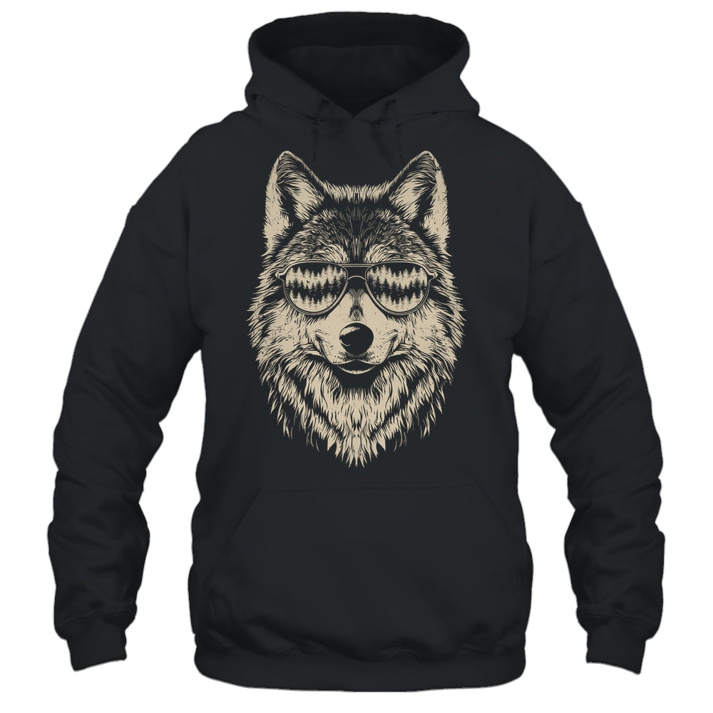 Funny Wolf Cool Rock And Roll Graphic Sunglasses Shirt & Hoodie | teecentury