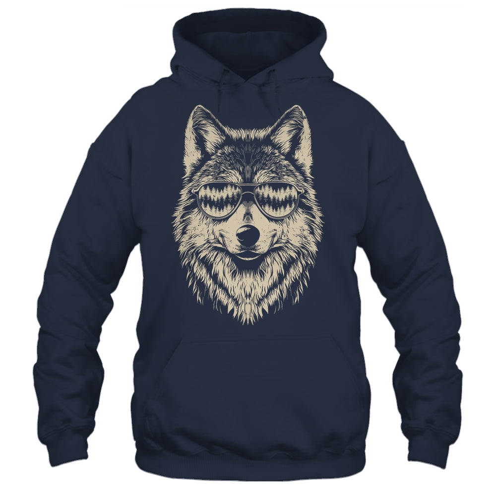 Funny Wolf Cool Rock And Roll Graphic Sunglasses Shirt & Hoodie | teecentury
