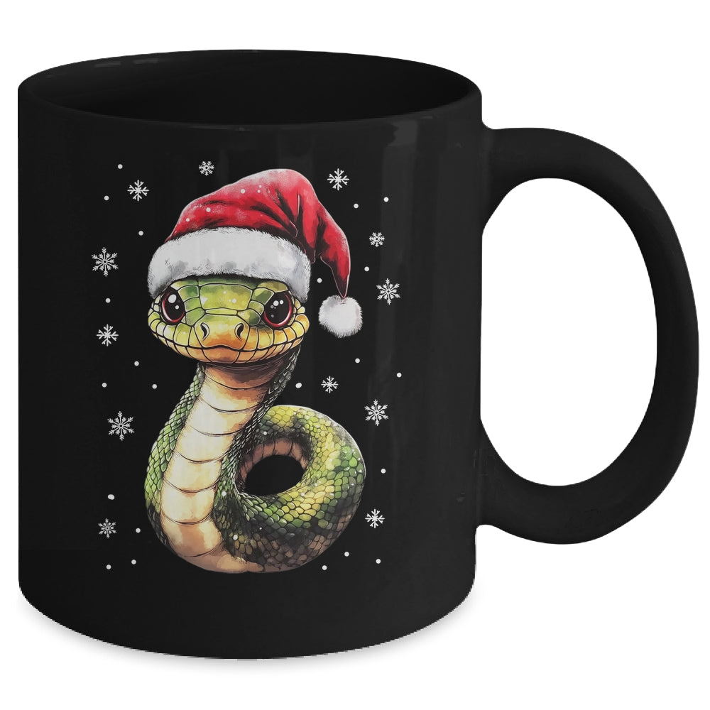 Funny Xmas Snake Lovers Christmas Snake Santa Hat Men Women Mug | teecentury