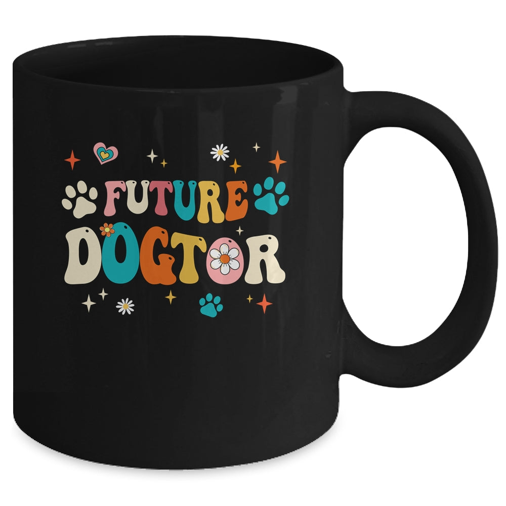 Future Dogtor Vet Student Funny Veterinarian Dog Groovy Mug | teecentury