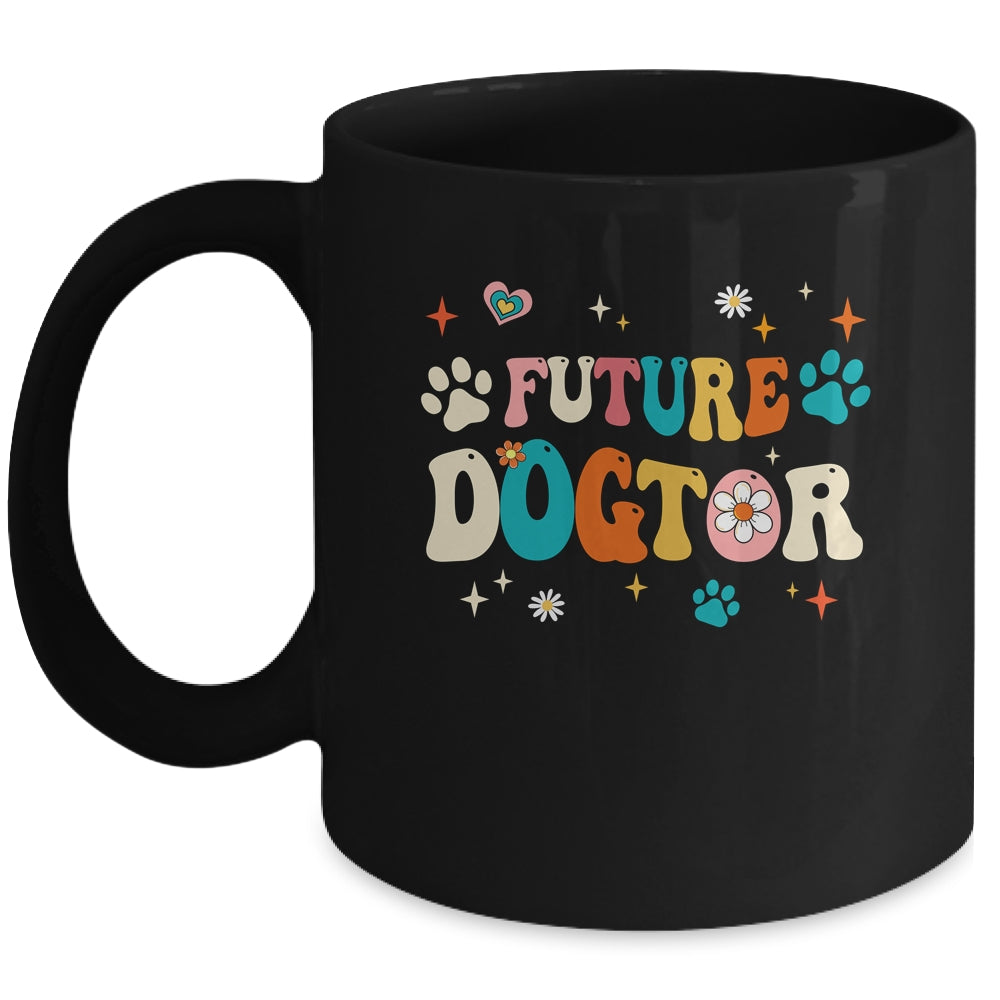 Future Dogtor Vet Student Funny Veterinarian Dog Groovy Mug | teecentury
