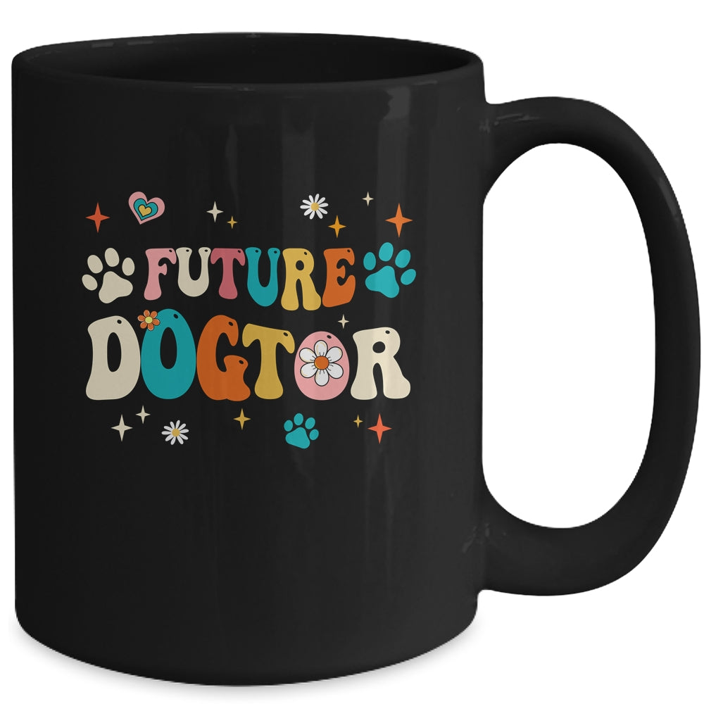 Future Dogtor Vet Student Funny Veterinarian Dog Groovy Mug | teecentury