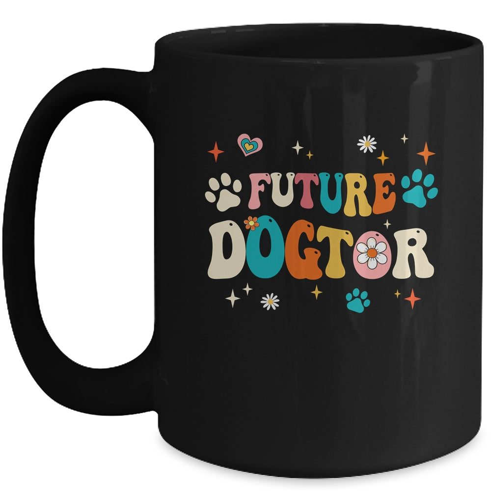 Future Dogtor Vet Student Funny Veterinarian Dog Groovy Mug | teecentury