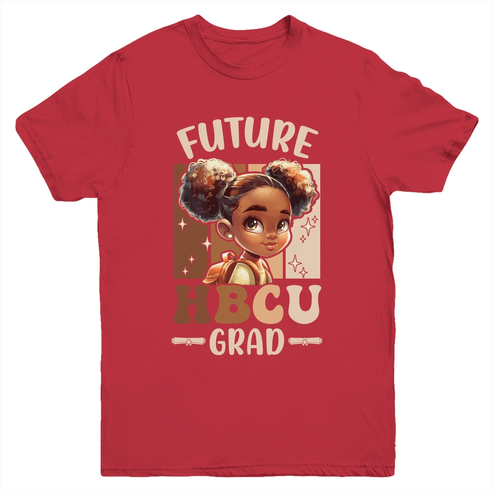 Future HBCU Grad Kids Black Girl Afro Black History Month Youth Shirt | teecentury
