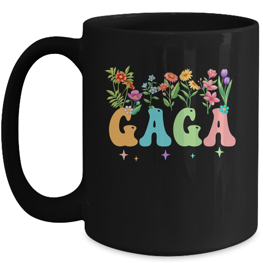 Gaga Women Wildflower Floral Design Gaga Mothers Day Mug | teecentury