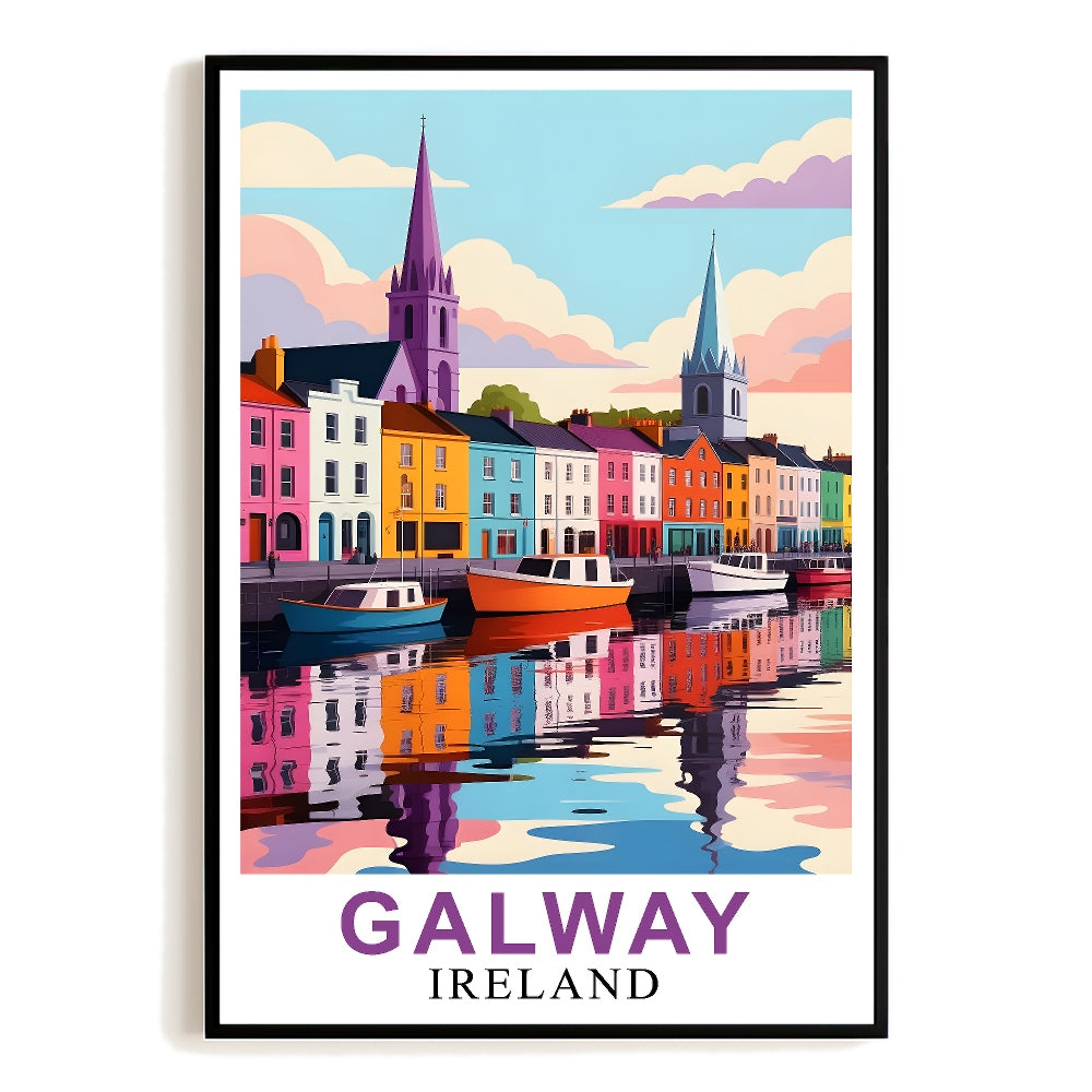 Galway Ireland Poster Artistic Cityscape Souvenir Perfect Wall Art Painting Print Picture Ideal For Travel Enthusiasts And Cultural Home Decor Office Decor Unframed | teecentury