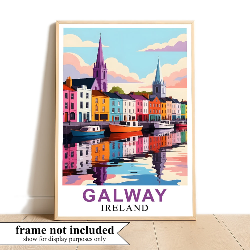 Galway Ireland Poster Artistic Cityscape Souvenir Perfect Wall Art Painting Print Picture Ideal For Travel Enthusiasts And Cultural Home Decor Office Decor Unframed | teecentury