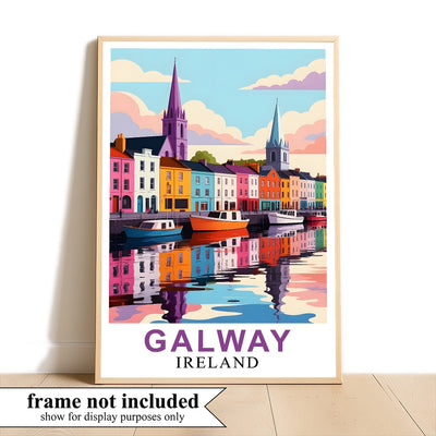 Galway Ireland Poster Artistic Cityscape Souvenir Perfect Wall Art Painting Print Picture Ideal For Travel Enthusiasts And Cultural Home Decor Office Decor Unframed | teecentury
