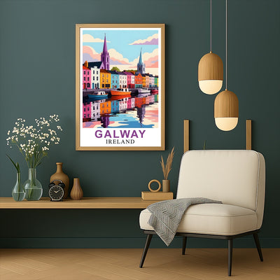 Galway Ireland Poster Artistic Cityscape Souvenir Perfect Wall Art Painting Print Picture Ideal For Travel Enthusiasts And Cultural Home Decor Office Decor Unframed | teecentury
