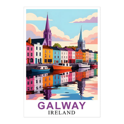 Galway Ireland Poster Artistic Cityscape Souvenir Perfect Wall Art Painting Print Picture Ideal For Travel Enthusiasts And Cultural Home Decor Office Decor Unframed | teecentury