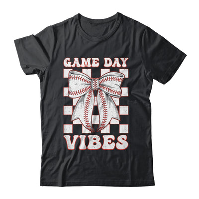 Game Day Vibes Coquette Bow Baseball Mama Mom Baseball Shirt & Tank Top | teecentury