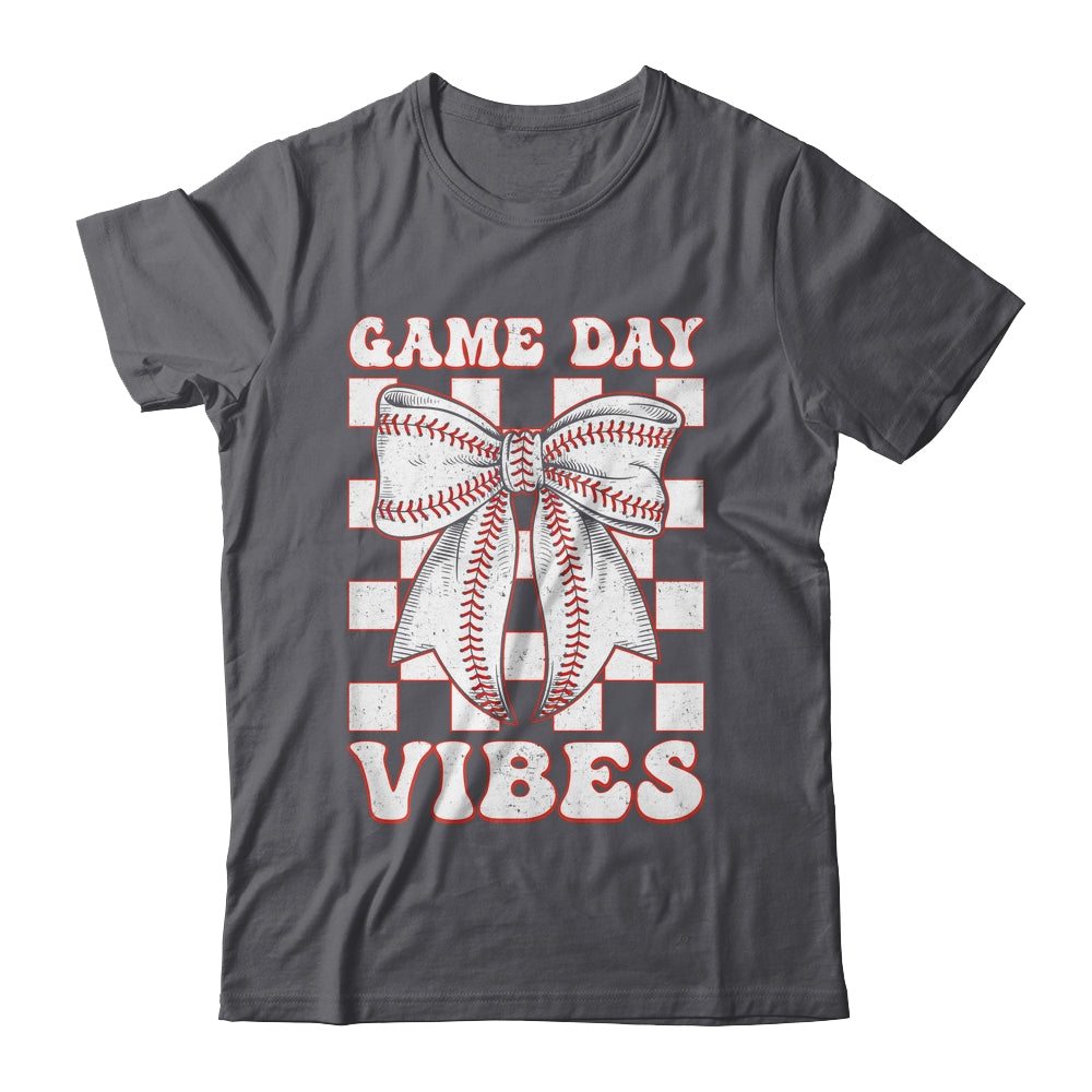 Game Day Vibes Coquette Bow Baseball Mama Mom Baseball Shirt & Tank Top | teecentury
