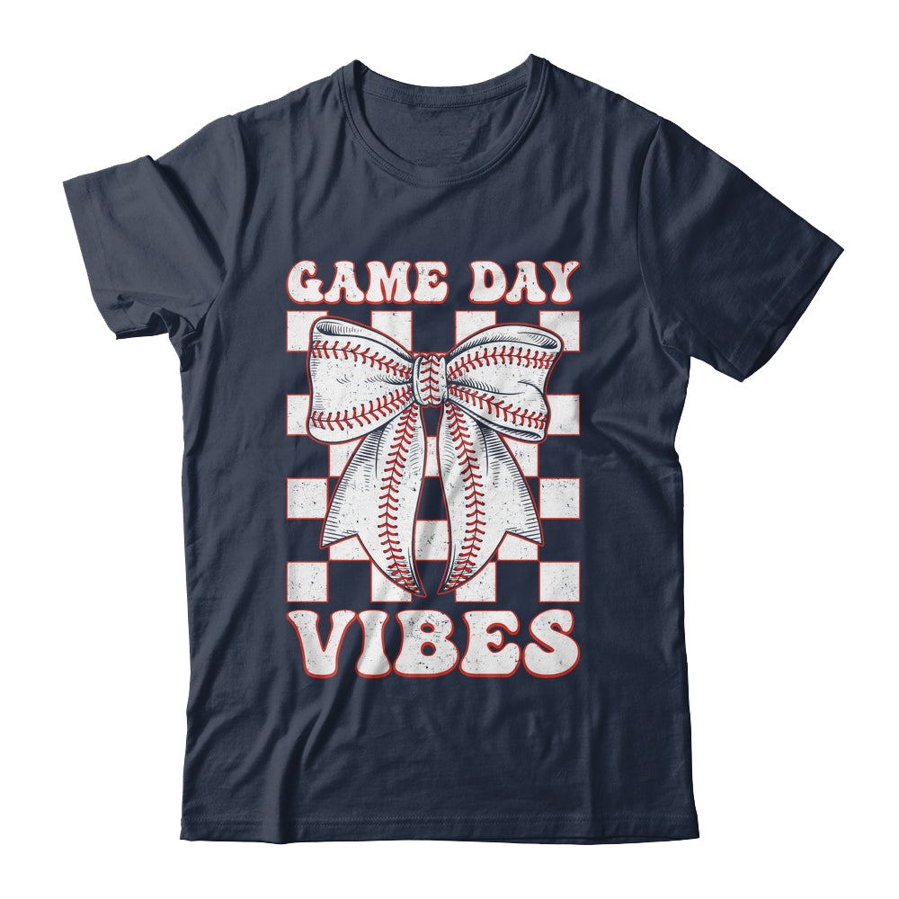 Game Day Vibes Coquette Bow Baseball Mama Mom Baseball Shirt & Tank Top | teecentury