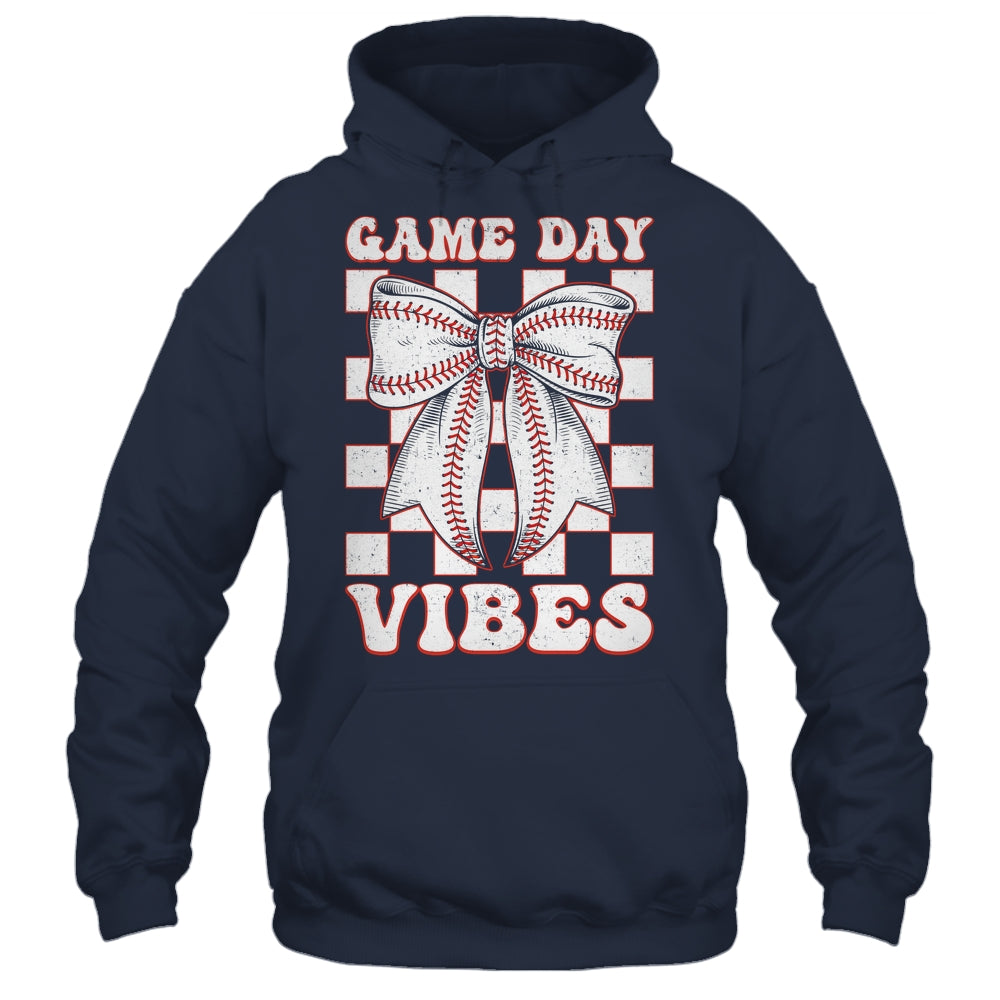 Game Day Vibes Coquette Bow Baseball Mama Mom Baseball Shirt & Tank Top | teecentury