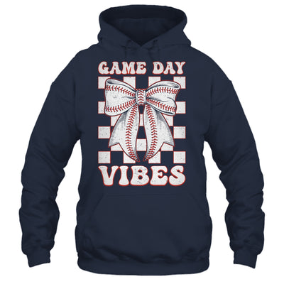 Game Day Vibes Coquette Bow Baseball Mama Mom Baseball Shirt & Tank Top | teecentury