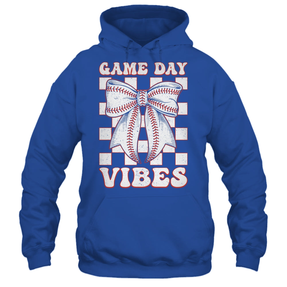 Game Day Vibes Coquette Bow Baseball Mama Mom Baseball Shirt & Tank Top | teecentury