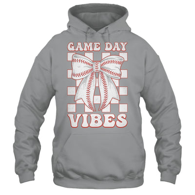 Game Day Vibes Coquette Bow Baseball Mama Mom Baseball Shirt & Tank Top | teecentury