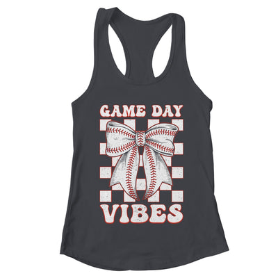 Game Day Vibes Coquette Bow Baseball Mama Mom Baseball Shirt & Tank Top | teecentury