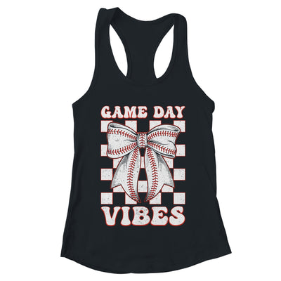 Game Day Vibes Coquette Bow Baseball Mama Mom Baseball Shirt & Tank Top | teecentury