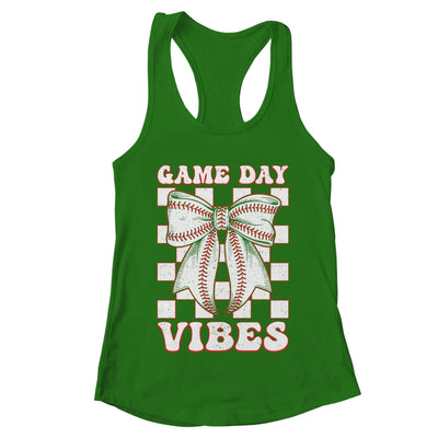 Game Day Vibes Coquette Bow Baseball Mama Mom Baseball Shirt & Tank Top | teecentury
