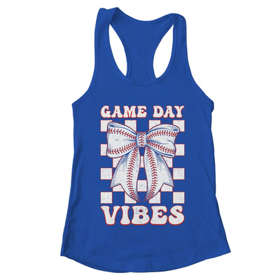 Game Day Vibes Coquette Bow Baseball Mama Mom Baseball Shirt & Tank Top | teecentury