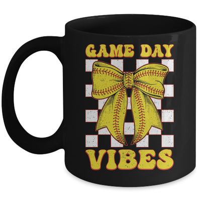 Game Day Vibes Coquette Bow Softball Mama Softball Girl Mug | teecentury