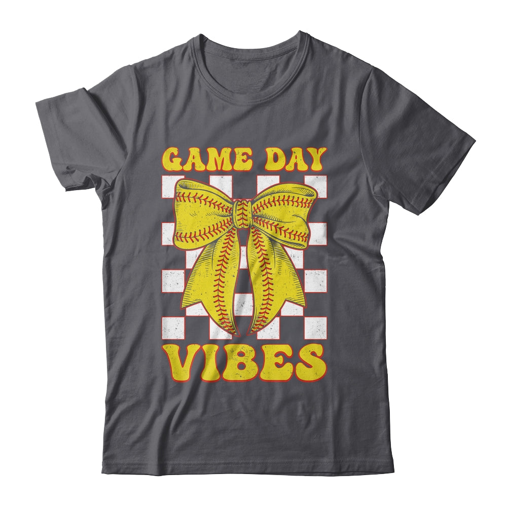 Game Day Vibes Coquette Bow Softball Mama Softball Girl Shirt & Tank Top | teecentury